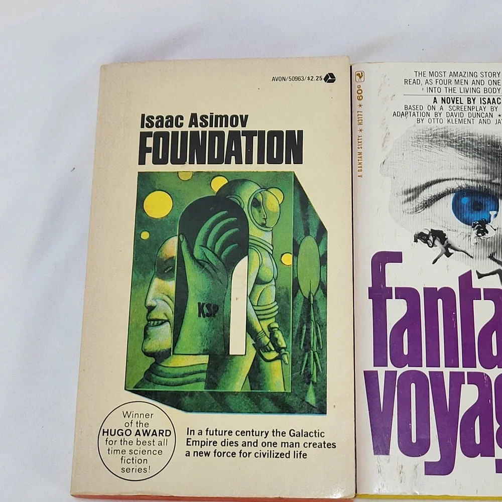 Isaac Asimov Vintage Sci-Fi Book Lot Foundation Fantastic Voyage Martian Way